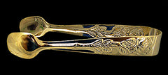 Gold Rose Handle Sugar Tongs