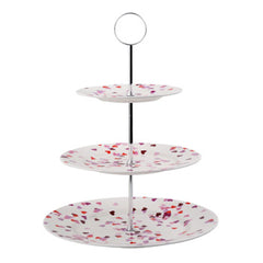 Confetti Hearts Cake Stand - three tier stacker Bone China Whittard
