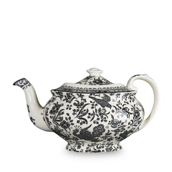 Black Regal Peacock 5 cup Teapot by Burleigh Made in England 