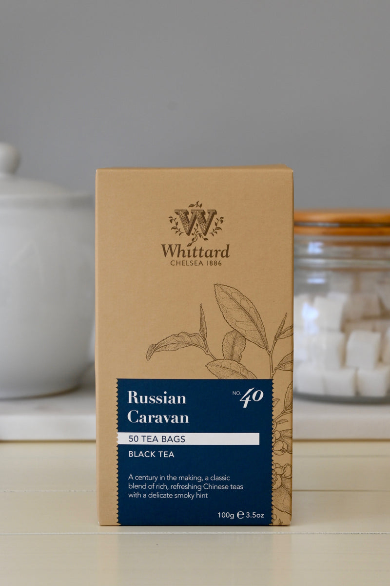 Russian Caravan Black Tea 50 Round Teabags Whittard - NEW blend - Best By: 9/2020