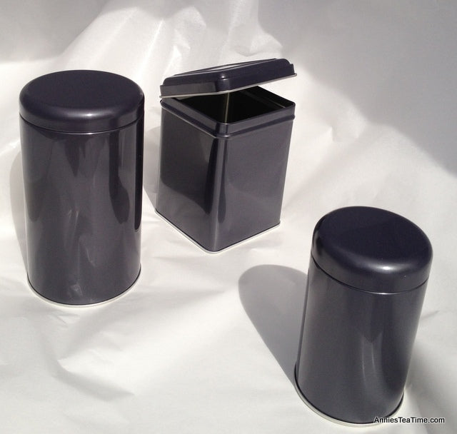 Gunmetal medium round 100g Storage Tin