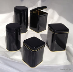 Black medium square 100g Storage Tin