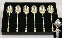 Acorn Teaspoon Gold (set of 6) 5.25 in. length